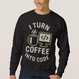 Moletom Engraçado Eu Transformo Café Em Código