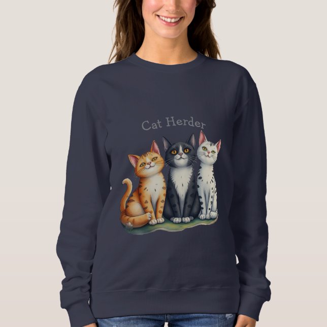 Moletom Engraçado Gato Herder para o Gato Lover (Frente)