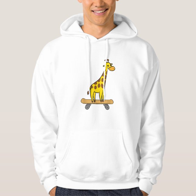 Moletom Engraçado Girafa Lover Giraffe Skateboard (Frente)