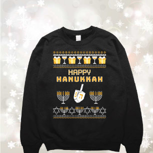 Moletom Engraçado Hanukkah Ugly Sweater