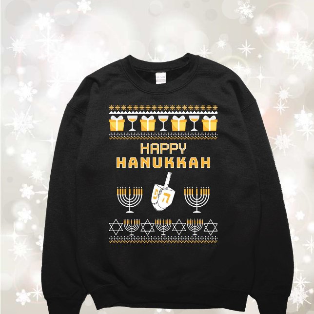 Moletom Engraçado Hanukkah Ugly Sweater (Criador carregado)