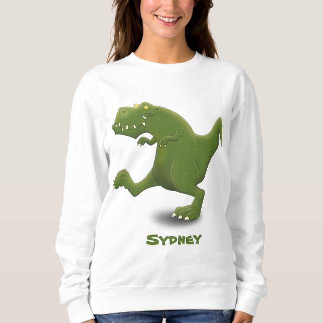 Moletom Engraçado humor de desenho animado de T rex dinoss (Frente)