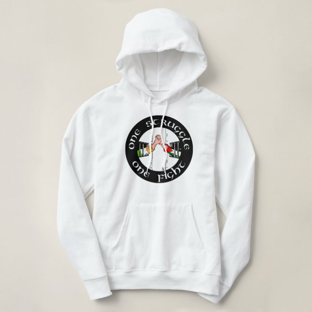 Moletom Engraçado Irlanda Palestina Uma Luta, Uma Luta (Frente do Design)