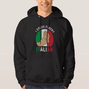 Moletom Engraçado Itália Mão Gesto Fala Fluent Italiano Sa