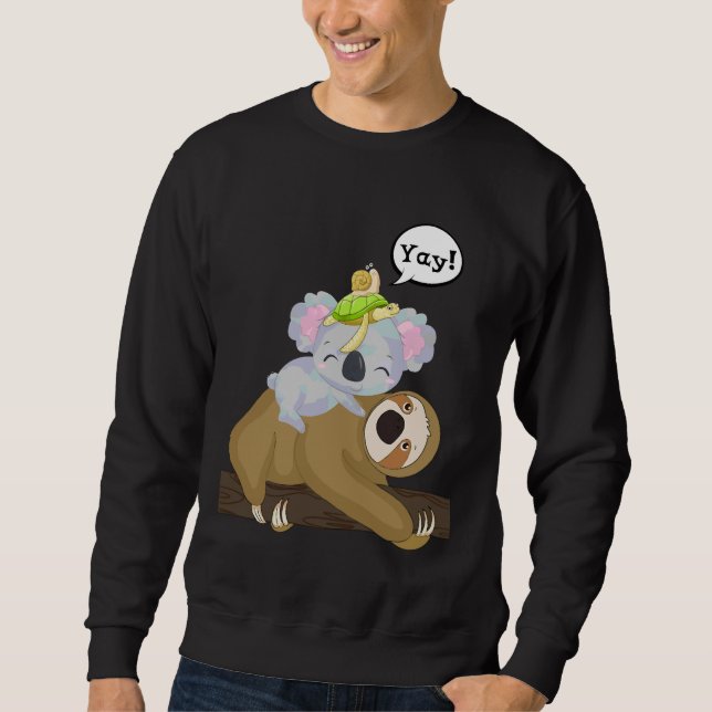 Moletom Engraçado Lento Movimentação Lenta Turtle Koala Sn (Frente)