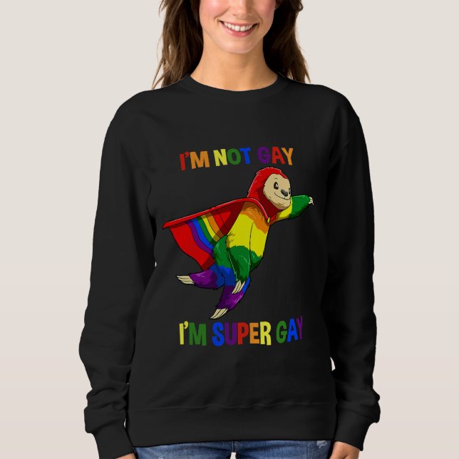 Moletom Engraçado Lgbtq Super Gay Sloth (Frente)
