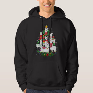 Moletom Engraçado Llama Árvore de Natal Alpaca Xmas Lights
