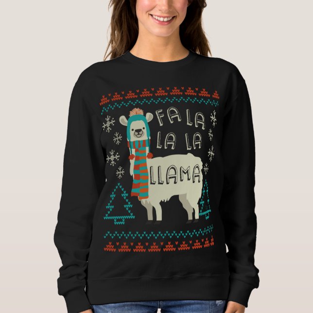 Moletom Engraçado Llama Natal Sueco Estilo Alpaca Lover G (Frente)