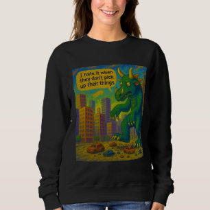 Moletom Engraçado Monstro Kaiju pisando em coisas Fantasia