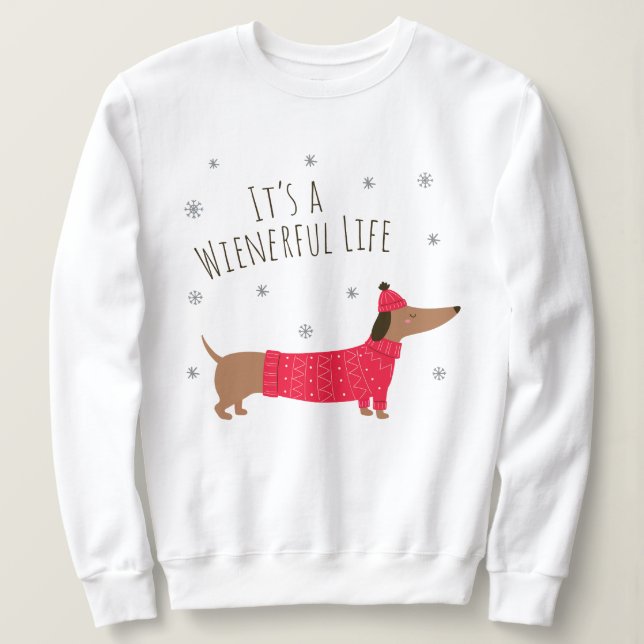 Moletom Engraçado Natal Dachshund (Frente do Design)