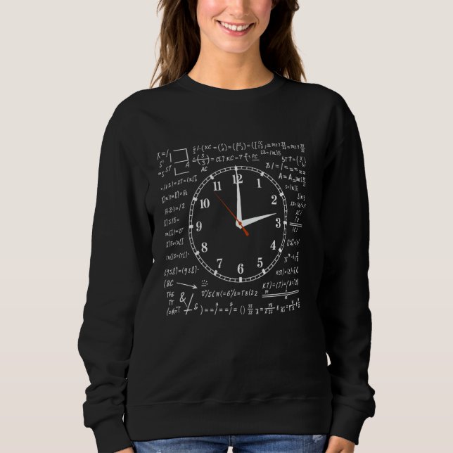 Moletom Engraçado Nerd de Relógio de Matemática Humor de G (Frente)