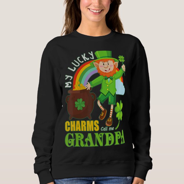 Moletom Engraçado Paddy Day St Patricks Sortudos Charme Me (Frente)