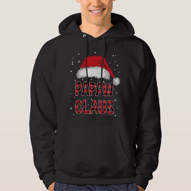 Moletom Engraçado Papaw Claus Red Xadrez Família Natal Pjs (Frente)