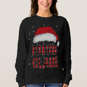 Moletom Engraçado Papaw Claus Red Xadrez Família Natal Pjs