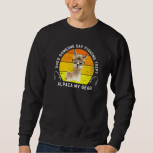Moletom Engraçado Pescar Alpaca Meu Pescador de Artes Angl