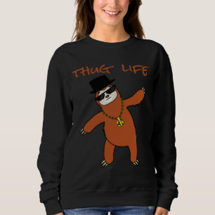 Moletom Engraçado Preguiçoso, Mas Bonito Design Thug Life 