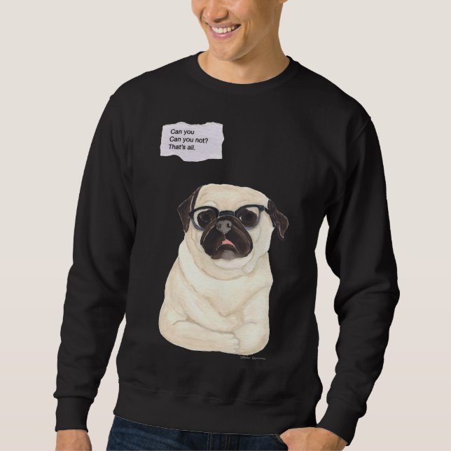 Moletom Engraçado Pug Clássico T-Shirt 80 (Frente)