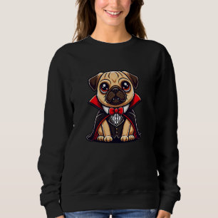 Moletom Engraçado Pug Dracula Cachorro Vampiro Halloween C