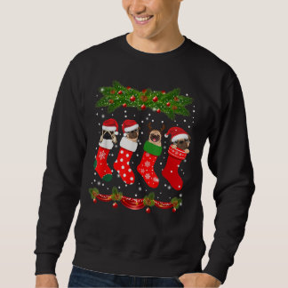 Moletom Engraçado Pug nas Meias Cachorros de Natal Amantes