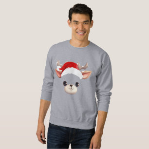 Moletom Engraçado Reindeer Enfrentando Feliz Família de Na
