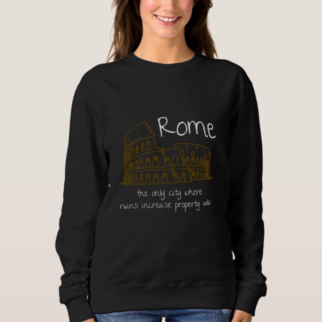 Moletom Engraçado Roma Itália Souvenir Dando Presente de A (Frente)