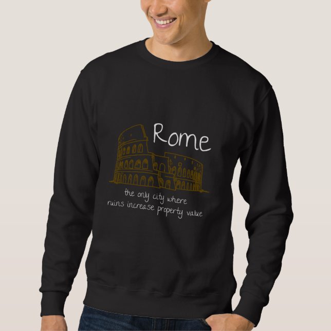 Moletom Engraçado Roma Itália Souvenir Dando Presente de A (Frente)