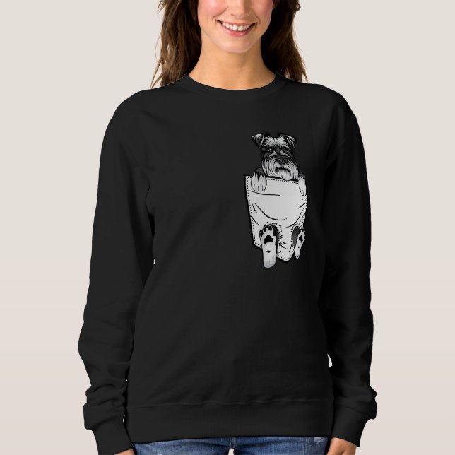 Moletom Engraçado Schnauzer Dentro Pocket Para Cachorro (Frente)