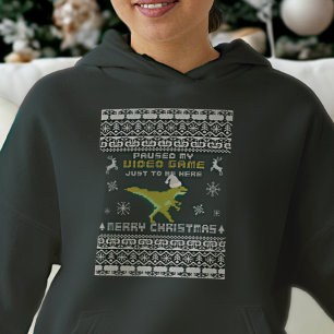 Moletom Engraçado Script Moderno Dinossaur Winter Merry Xm