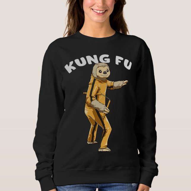 Moletom Engraçado Sloth Kung Fu Nap Sloth Lazy (Frente)