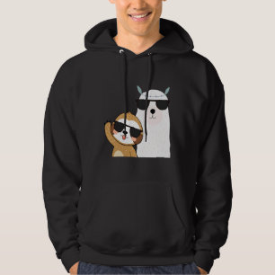 Moletom Engraçado Sloth Llama Vestindo óculos escuros Lega