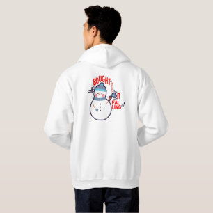 Moletom Engraçado Snowman Mitten dá o texto do Hoodie Bran