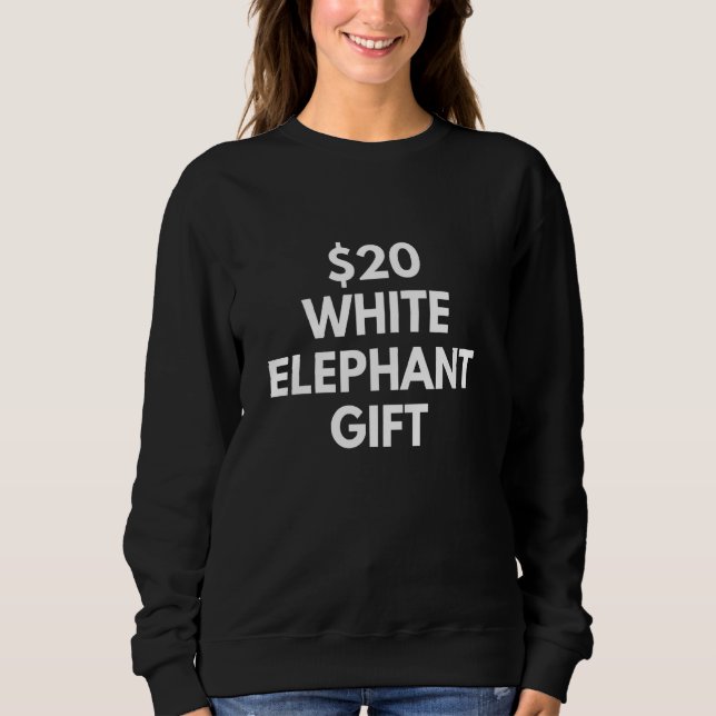 Moletom Engraçado US$ 20 Elefante Branco (Frente)