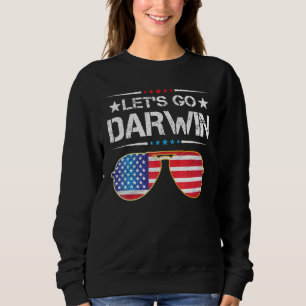 Moletom Engraçado Vamos Darwin Sarcástico Americano Flag V