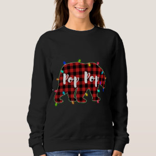 Moletom Engraçado Xadrez Vermelha Luzes de Natal Pop Pop B