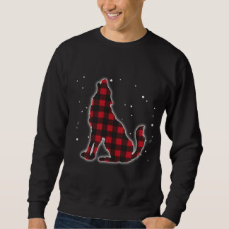 Moletom Engraçado Xadrez Vermelha Wolf Howling Matching Bu