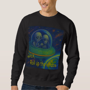 Moletom enrolar a janela alienígena UFO humor ficção cient