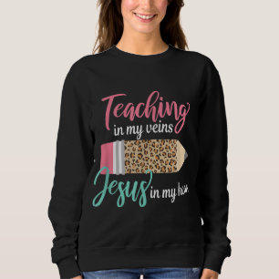 Moletom Ensinando nas minhas veias Jesus no meu coração Ch