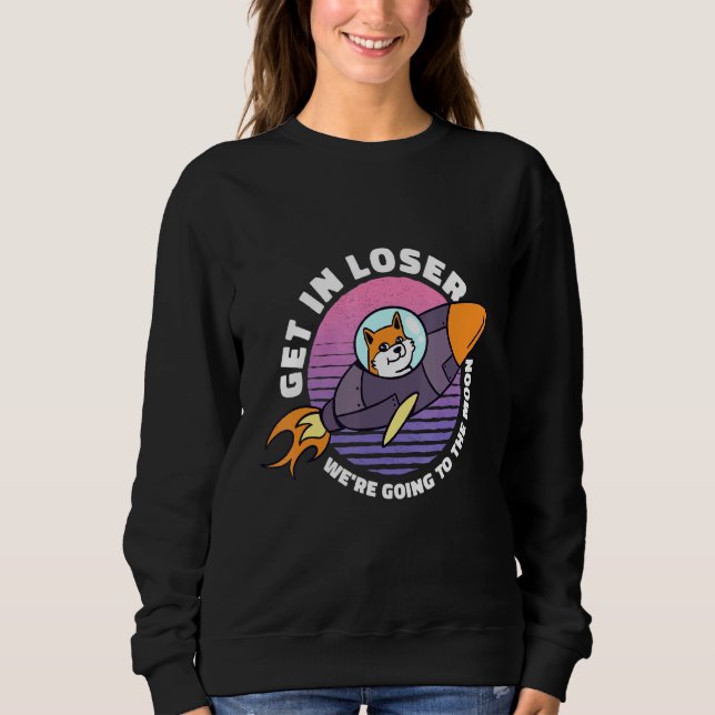Moletom Entra No Foguete Da Lua, Crypto Shibi. (Frente)