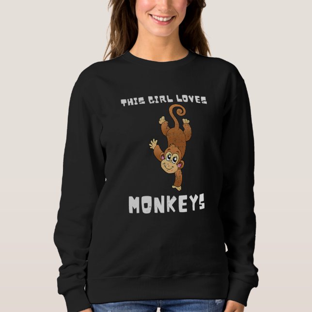 Moletom Entusiasta De Macacos Que Essa Menina Ama Macacos  (Frente)