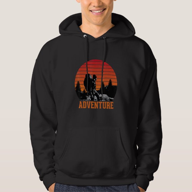 Moletom Entusiasta de Montanha do Backpacker da Retro Adve (Frente)