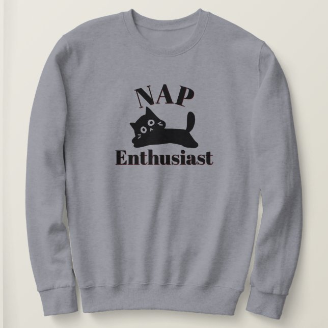 Moletom Entusiasta de Nap de Gato Bonito (Frente do Design)