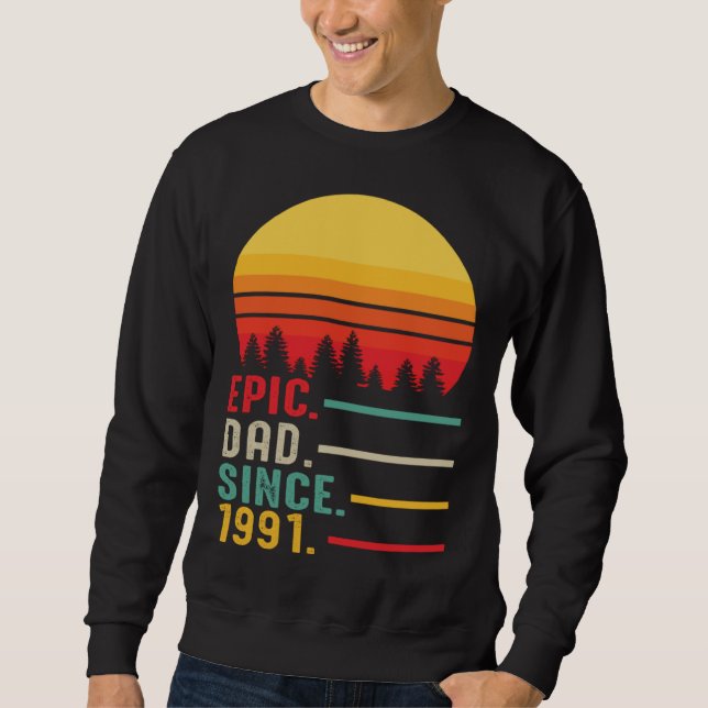 Moletom Epic Dad Since 1991 Happy Fathers Day (Frente)