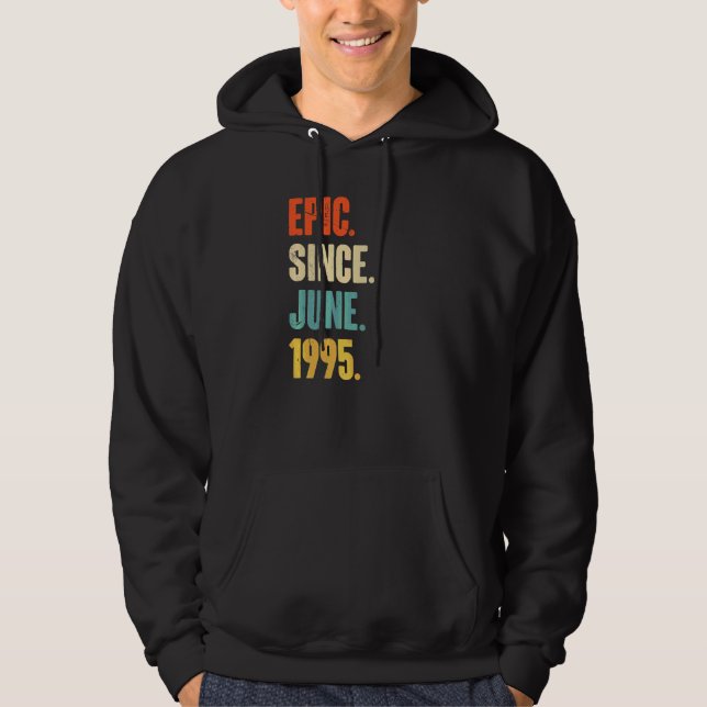 Moletom Epic Desde junho de 1995 27 anos 27 anos (Frente)