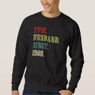 Moletom Epic Husband Desde 1980 42º Aniversário de Casamen