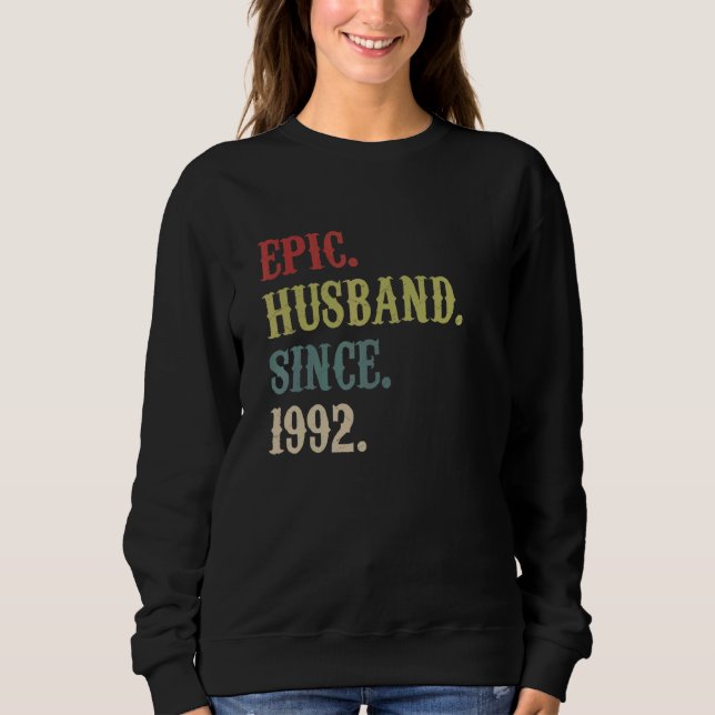 Moletom Epic Husband Desde 1992 Anivers De Casamento Retro (Frente)