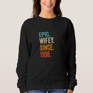 Moletom Epic Wifey Desde 1998 24º Aniversário da Casada 24