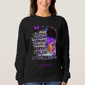 Moletom Epilepsy Awareness Black Girl Stronger Than The St