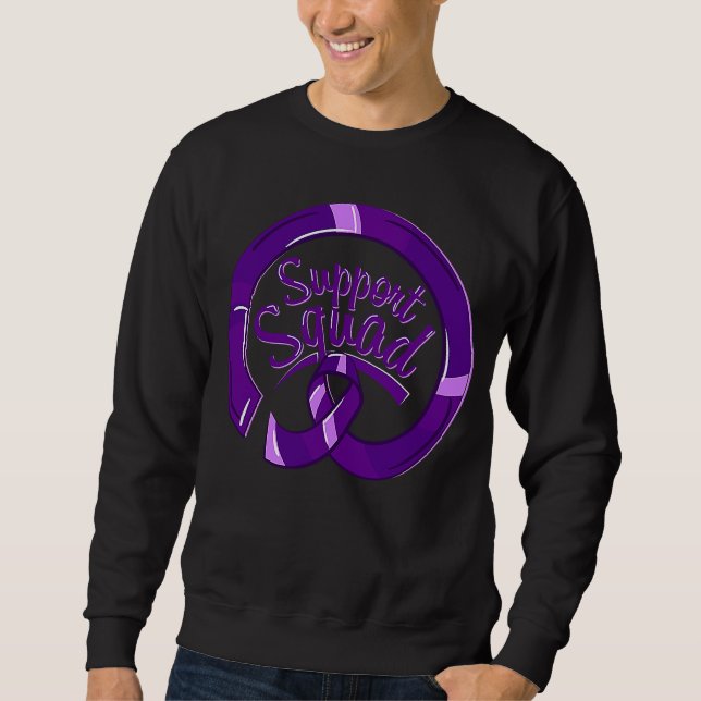 Moletom Epilepsy Awareness Purple Ribbon Support Squad (Frente)