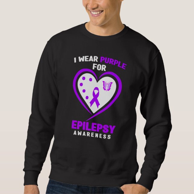 Moletom Epilepsy   I Wear purple For Epilepsy Awareness (Frente)