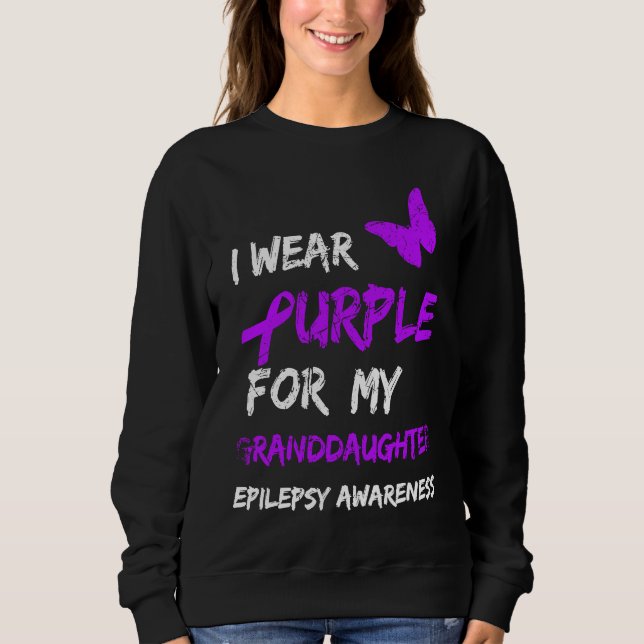 Moletom Epilepsy I Wear Purple For My Granddaughter Ribbon (Frente)